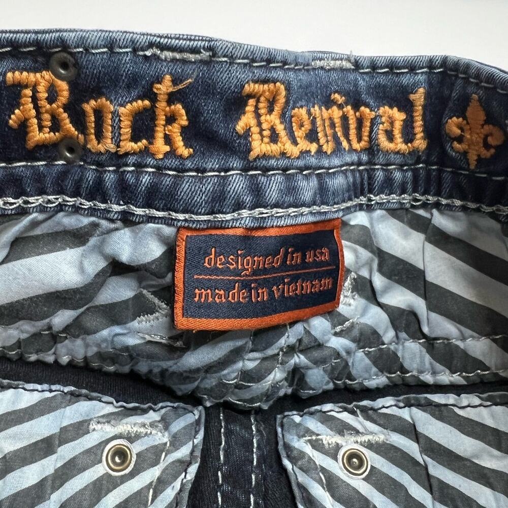 Y2K Rock Revival Haile Mid Rise Skinny Bling Blue Jeans Women's Size 24X30 - Picture 6 of 13